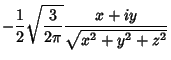 $\displaystyle -{1\over 2}\sqrt{3\over 2\pi} {x+iy\over\sqrt{x^2+y^2+z^2}}$