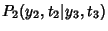 $\displaystyle P_2(y_2,t_2\vert y_3,t_3)$