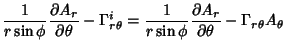 $\displaystyle {1\over r\sin\phi}{\partial A_r\over\partial\theta}-\Gamma_{r\the...
...
= {1\over r\sin\phi}{\partial A_r\over\partial\theta}-\Gamma_{r\theta}A_\theta$