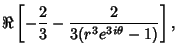 $\displaystyle \Re\left[{-{2\over 3} - {2\over 3(r^3 e^{3i\theta}-1)}}\right],$