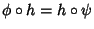 $\phi\circ h=h\circ\psi$