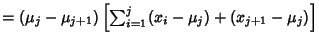 $ = (\mu_j-\mu_{j+1}) \left[{\sum_{i=1}^j (x_i-\mu_j)+(x_{j+1}-\mu_j)}\right]$