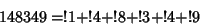 \begin{displaymath}
148349=!1+!4+!8+!3+!4+!9
\end{displaymath}