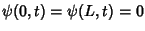 $\psi(0,t)=\psi(L,t)=0$